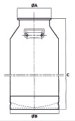 25-Liter-Edelstahlkanne mit Stahldeckel und Klammerverschluss