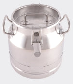 Passan 10L AISI 304 Stainless Steel Milk Can: 0.9mm heavy-duty churn with locking lid, airtight gasket, reinforced base &amp; sturdy handles. FDA-approved hygiene.