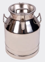 Passan 25L AISI 304 Stainless Steel Milk Can: 0.9mm heavy-duty churn with locking lid, airtight gasket, reinforced base &amp; sturdy handles. FDA-approved hygiene.