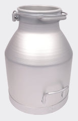 Lightweight aluminum milk can for easy daily use. Compatible with milking machines, it offers efficient handling, mobility, and reduced physical strain.