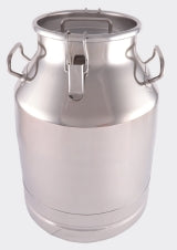 Passan 30L AISI 304 Stainless Steel Milk Can: 0.9mm heavy-duty churn with locking lid, airtight gasket, reinforced base &amp; sturdy handles. FDA-approved hygiene.