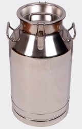 Passan 40L AISI 304 Stainless Steel Milk Can: 0.9mm heavy-duty churn with locking lid, airtight gasket, reinforced base &amp; sturdy handles. FDA-approved hygiene.