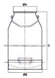 20 Litre Paslanmaz Çelik Süt Güğümü/Bidonu/Kazanı