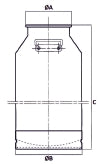 20 Litre Paslanmaz Çelik Süt Güğümü/Bidonu/Kazanı Kilitli ve Saplı