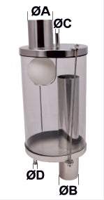 20 Litre Paslanmaz Çelik Cam Fanus/Süt Stopu 